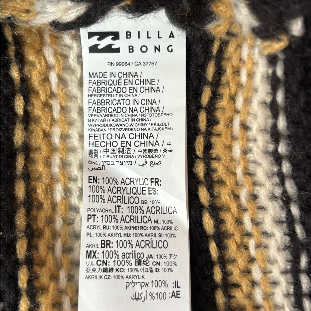 Billabong women’s sweater sizeM loose knit oversized crop balloon sleeves - Picture 11 of 12